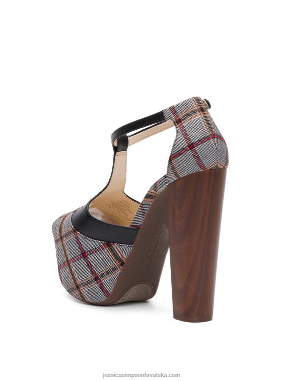dany karirane sandale s platformom s t-remenom Jessica Simpson PZR6D228