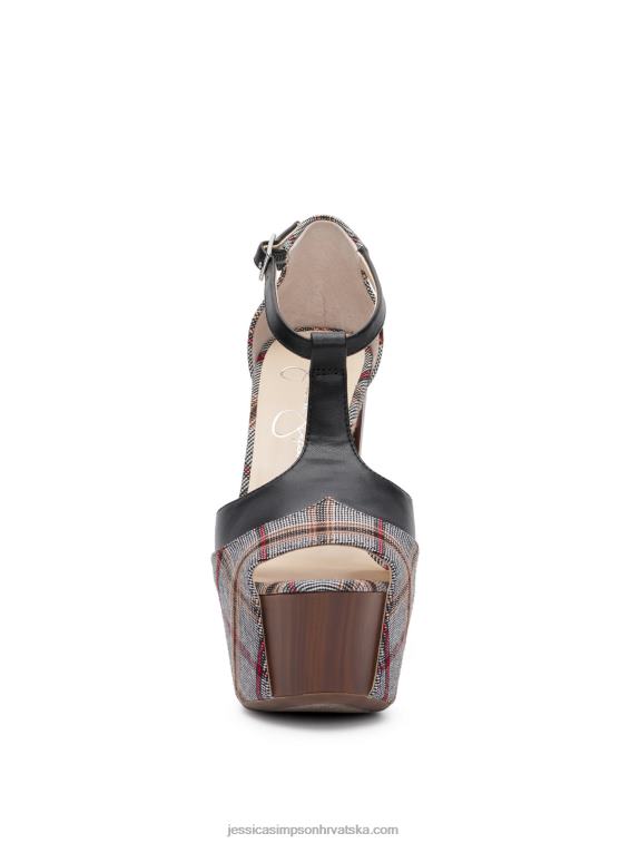 dany karirane sandale s platformom s t-remenom Jessica Simpson PZR6D228