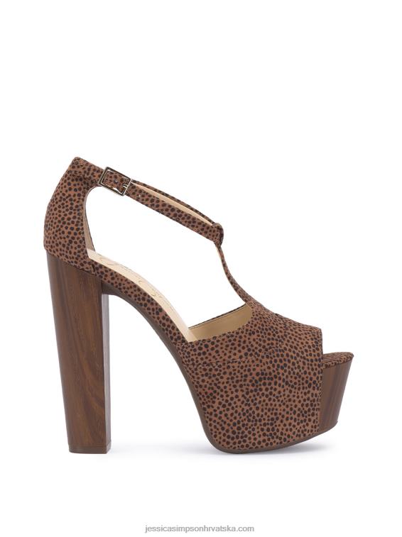 dany sandala s platformom s t-remenom u boji geparda Jessica Simpson PZR6D227