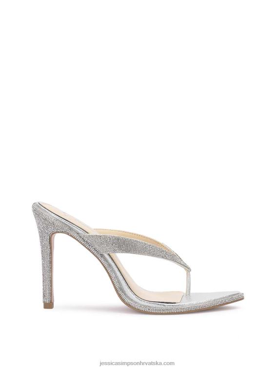 pules sandala na visoku petu u srebrnom sjaju Jessica Simpson PZR6D32