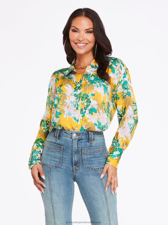 bodie bluza u cvjetnom polju zlatni štap Jessica Simpson PZR6D752