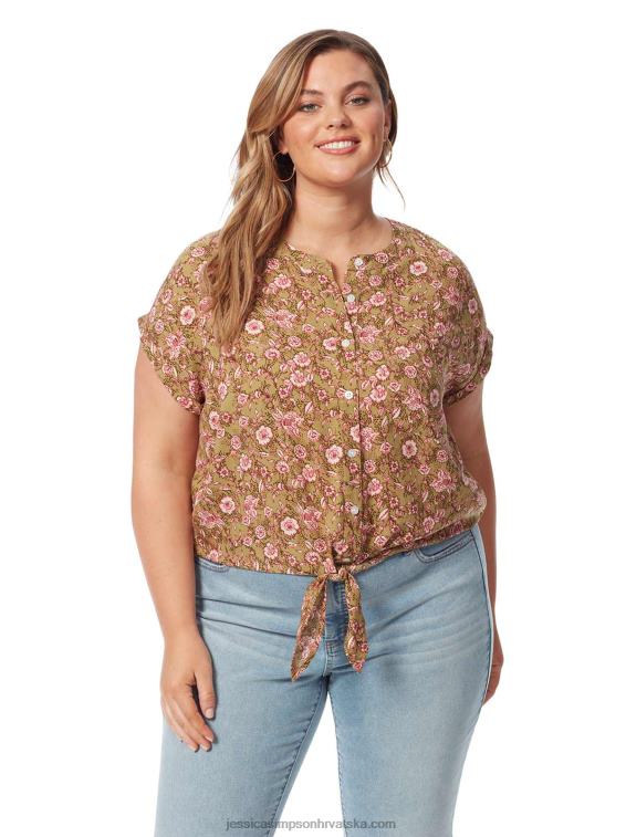 louelle bluza na boa botaničke točkice Jessica Simpson PZR6D717