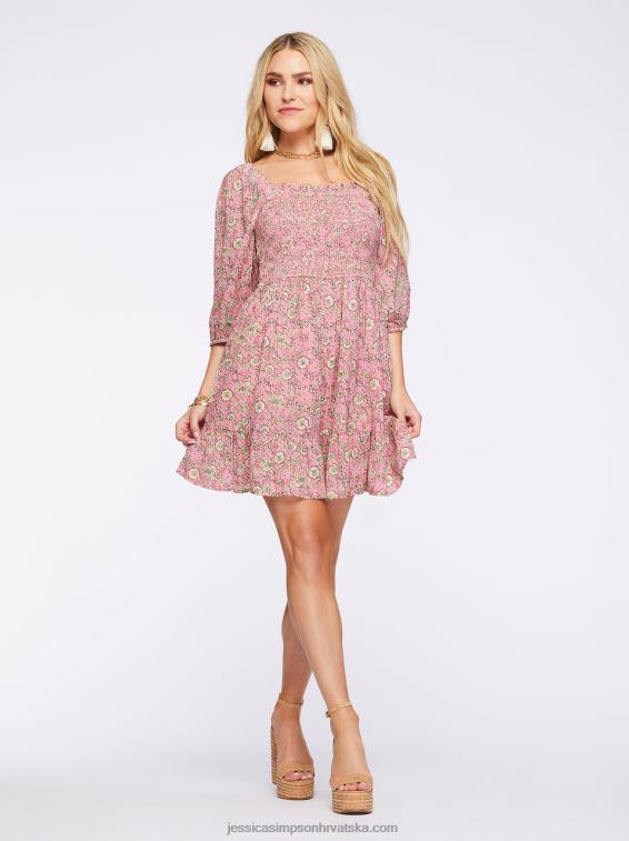 aldanska haljina na botaničke točkice od divlje ruže Jessica Simpson PZR6D520