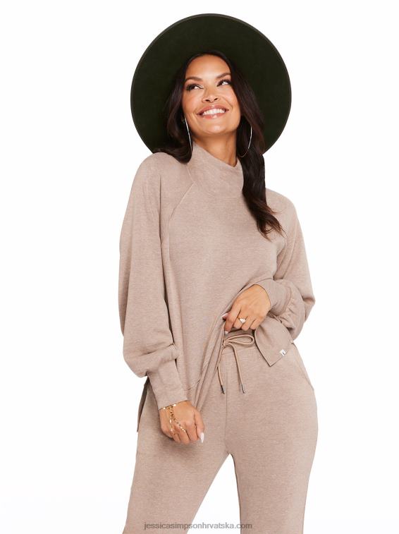 tana pulover u heather taupe sivoj boji Jessica Simpson PZR6D642