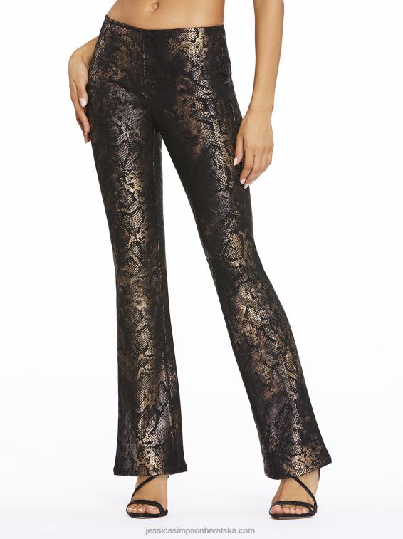navući flare u crnoj zmijinoj foliji Jessica Simpson PZR6D463