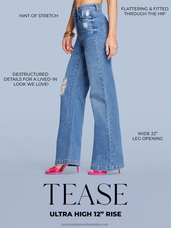 tease široke traperice visokog uspona u hawthorne boji Jessica Simpson PZR6D471