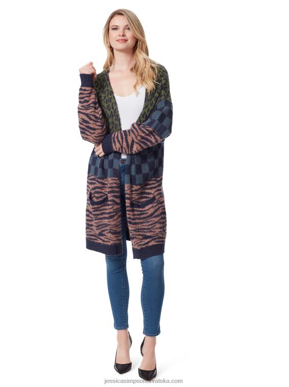 blaise kardigan u kariranom gepard crnom irisu Jessica Simpson PZR6D585