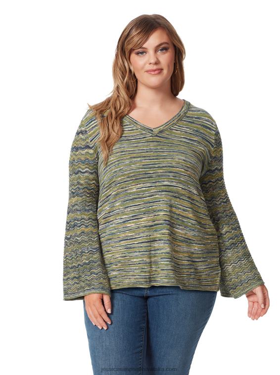 marietta majica s mornarskim višestrukim prugama Jessica Simpson PZR6D756