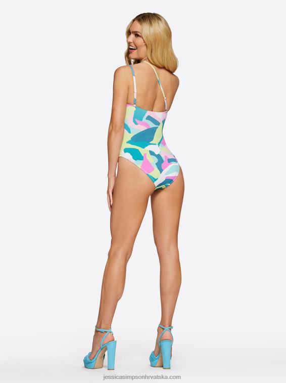 vrhovi i dolina jedno rame maillot u bijeloj multi Jessica Simpson PZR6D810