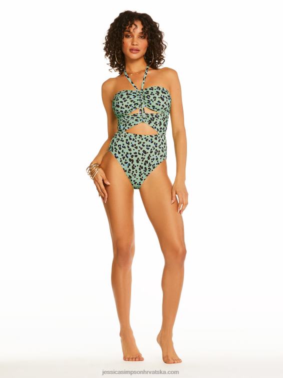 wild things rouched front one piece in mint Jessica Simpson PZR6D861